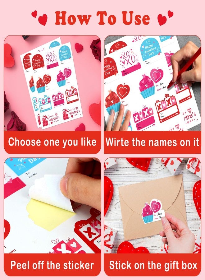 FLYAB to from Valentine Stickers Labels - 40PCS Happy Valentines Day Stickers Valentines Name Stickers for Adults Valentines Gift Tag Stickers for Gift Wrap Envelope - Image 2